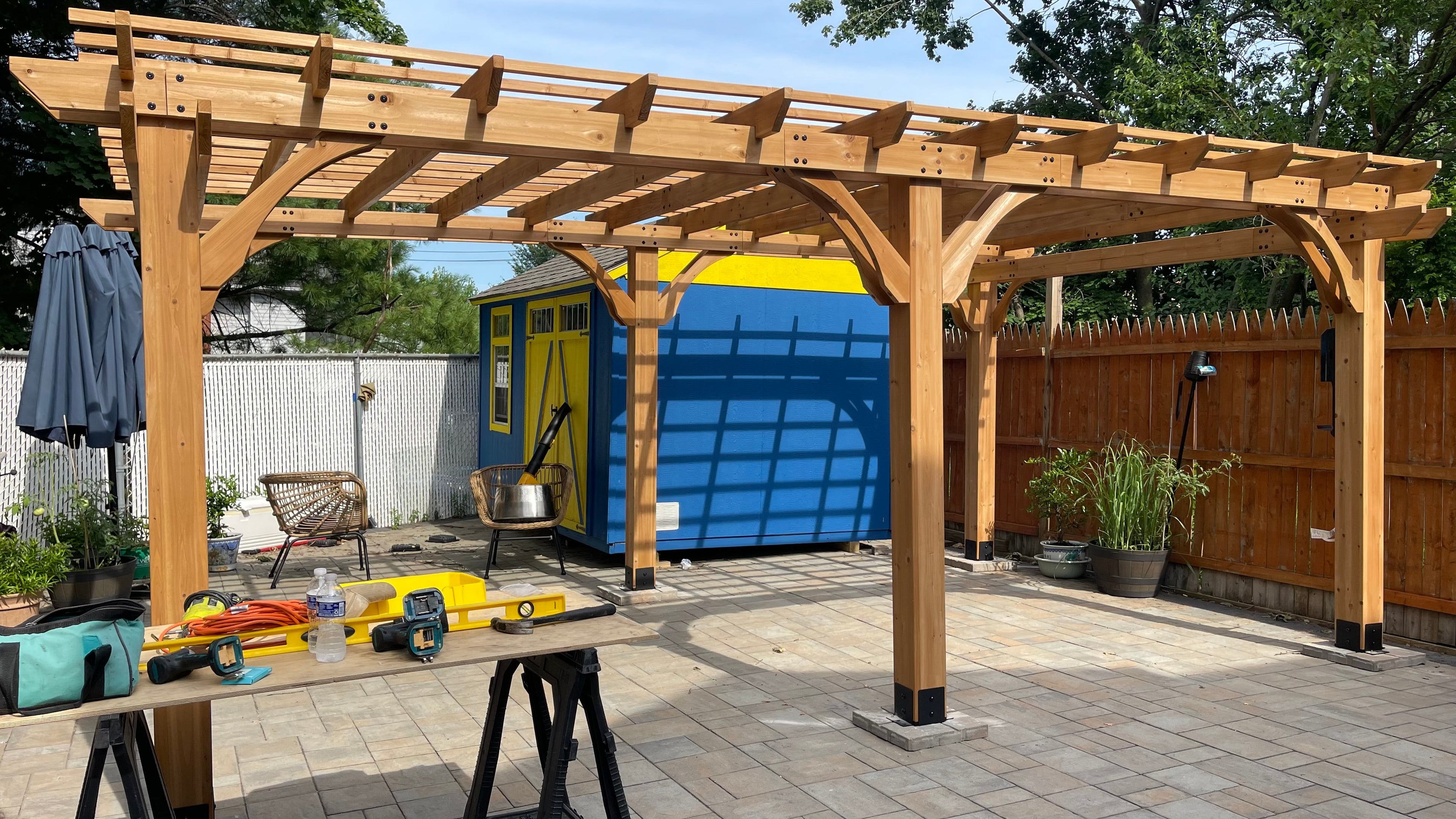 Wooden pergola
