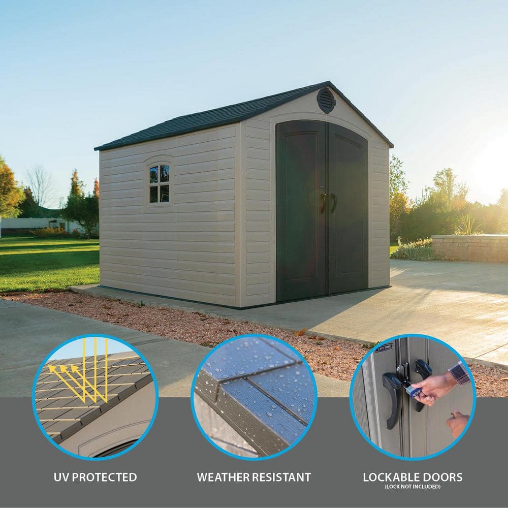 Lifetime 8 ft. W x 10 ft. D Resin Outdoor Storage Shed